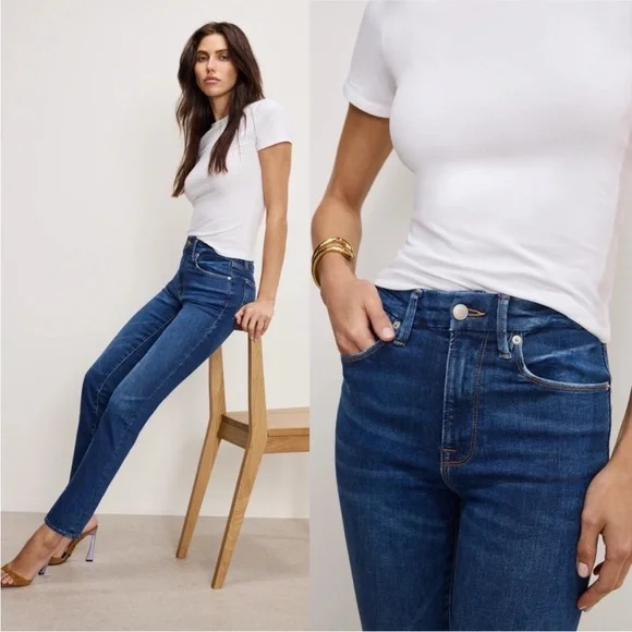 Good American Women's Straight Leg Jeans in Medium Blue - Picture 3 of 12